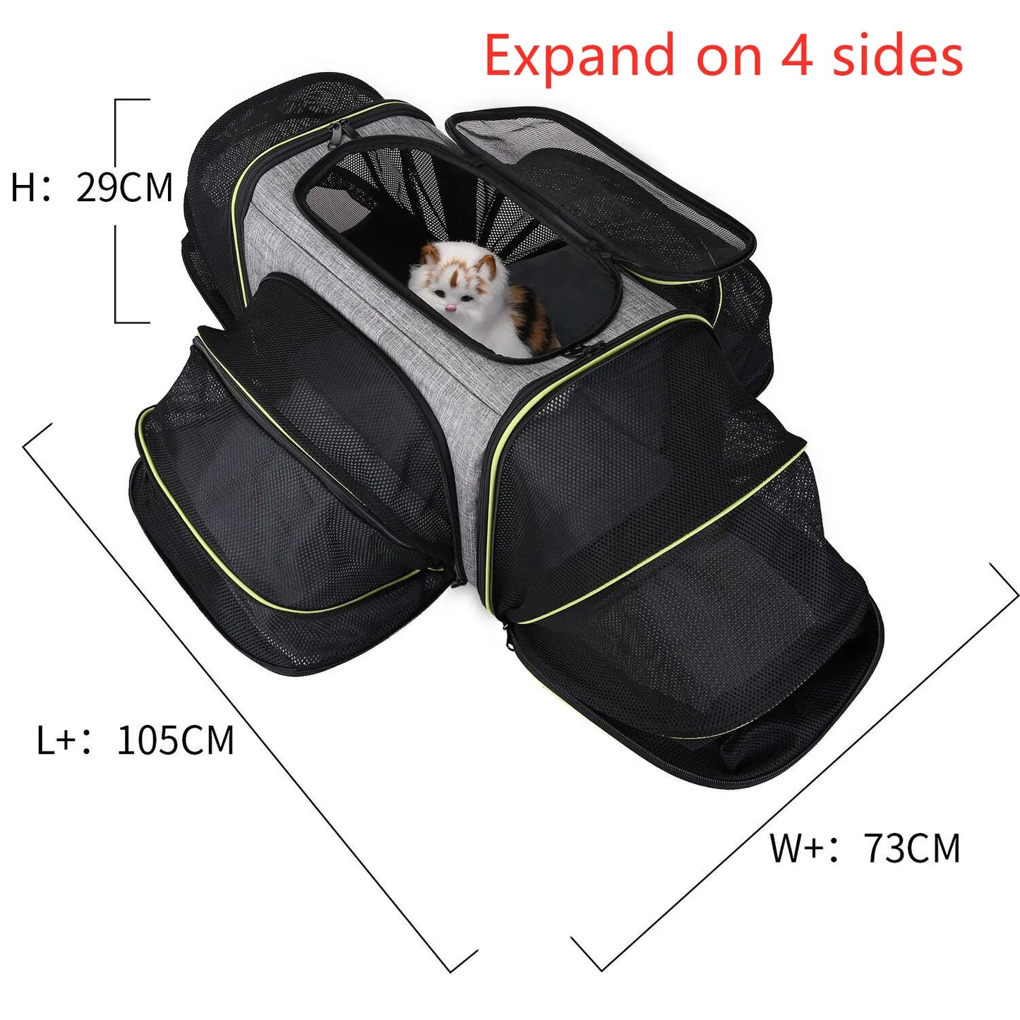Pet Carriers Four Sides Expanded Dog Carriers Pet Car Travel Bag Expandable Pet Cat Puppy Dog Bag Slings Tote for Small Animals