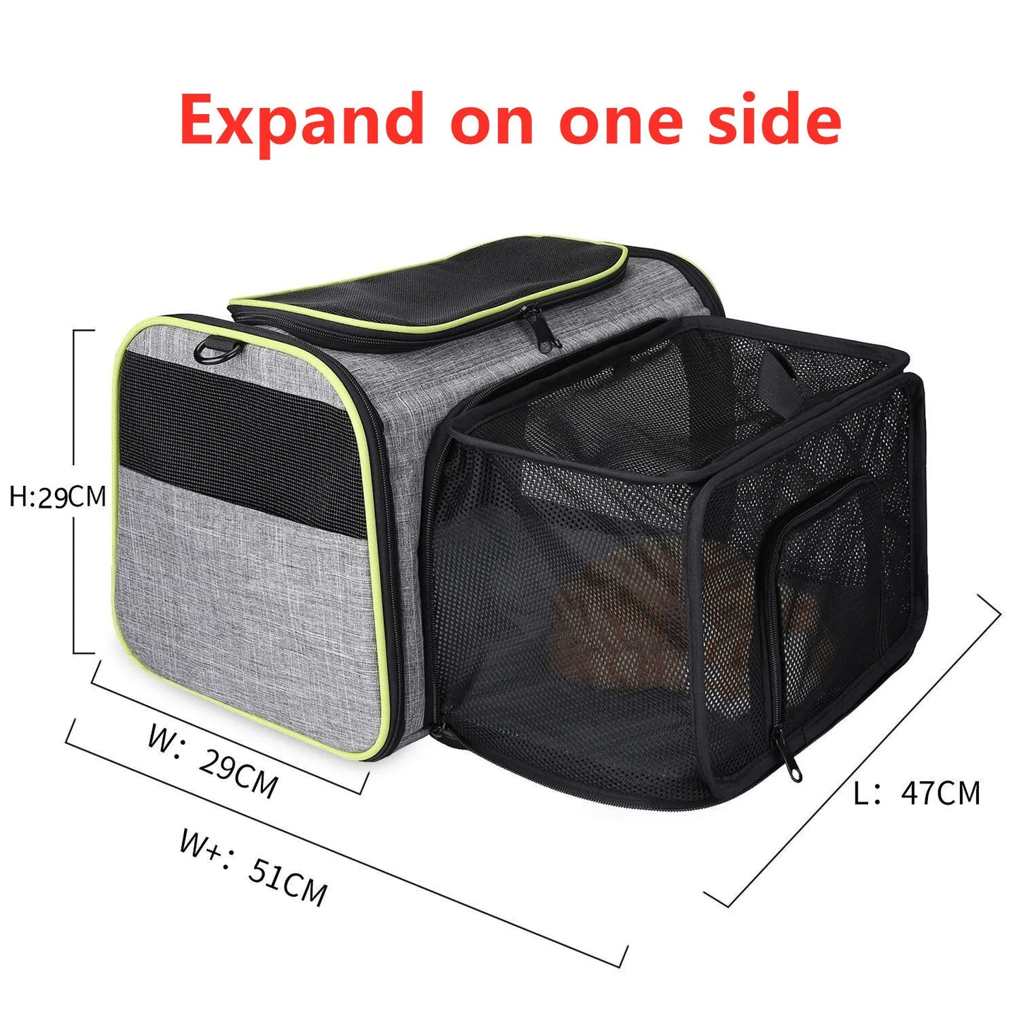 Pet Carriers Four Sides Expanded Dog Carriers Pet Car Travel Bag Expandable Pet Cat Puppy Dog Bag Slings Tote for Small Animals