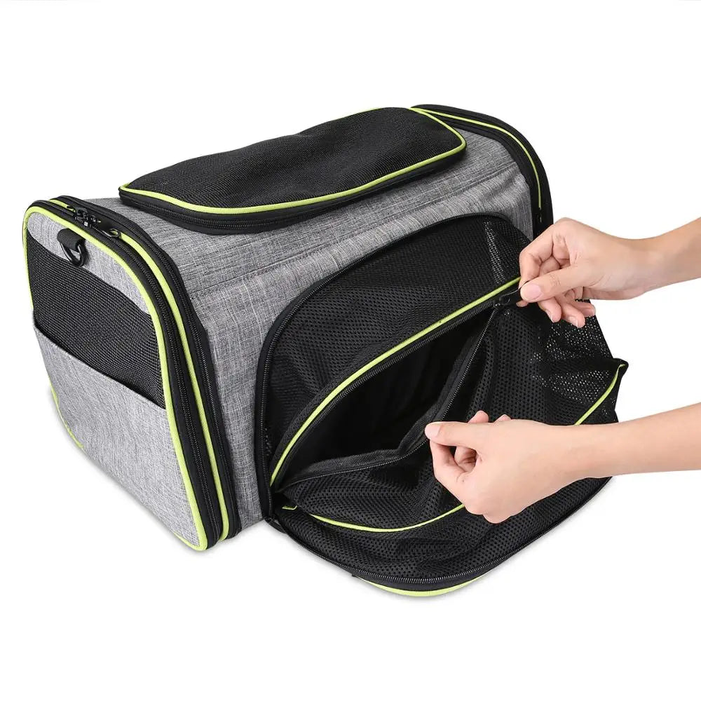 Pet Carriers Four Sides Expanded Dog Carriers Pet Car Travel Bag Expandable Pet Cat Puppy Dog Bag Slings Tote for Small Animals