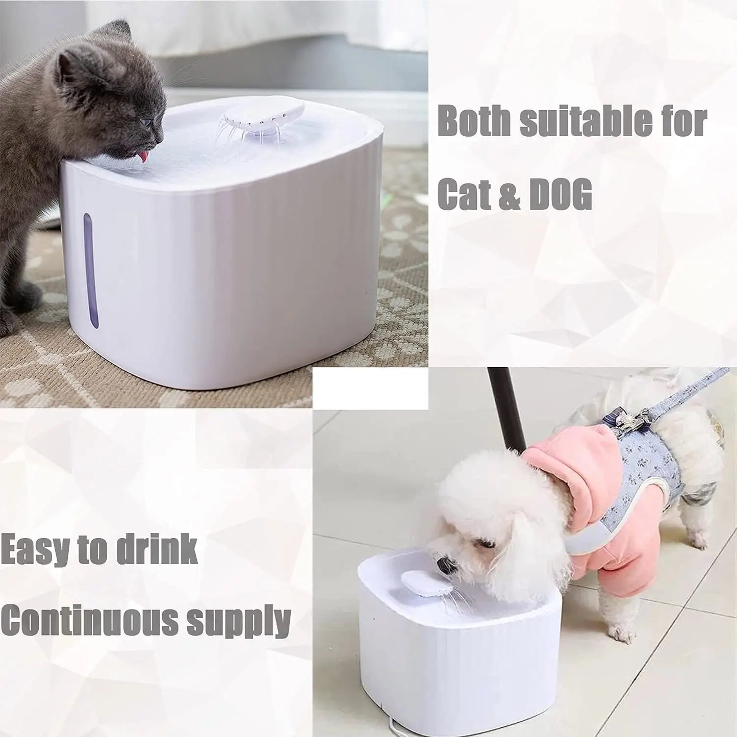 Pet Cat Water Fountain Automatic Cat Water Dispenser 3L Dog Pet Water Fountain Pump with LED Indicator and 3 Replacement Filter