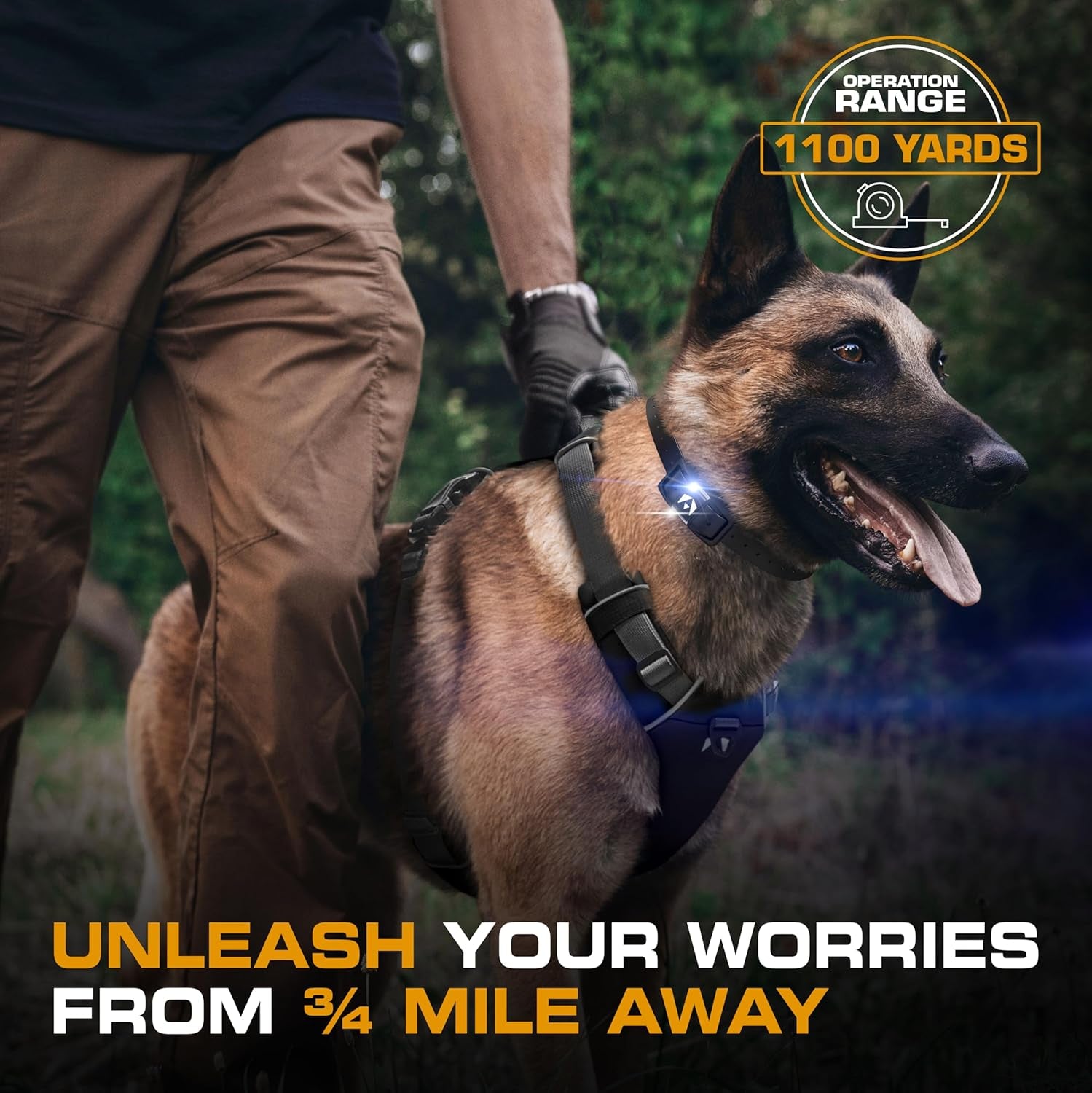 Dog Shock Collar [Ultra K9] 124 Training Levels, 4 Powerful Modes with Night-Light and ¾ Mile Range 100% Safe Dog Training Collar for Large Dogs IP67 Waterproof (Black)