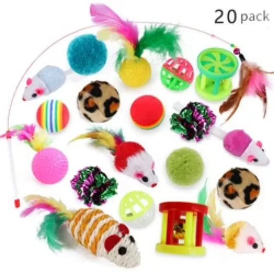 Interactive Cat Toy Set with Tunnel, Balls, Mouse, Spring and Hollow Ball Perfect for Indoor Cats Provides Hours of Fun Exercise