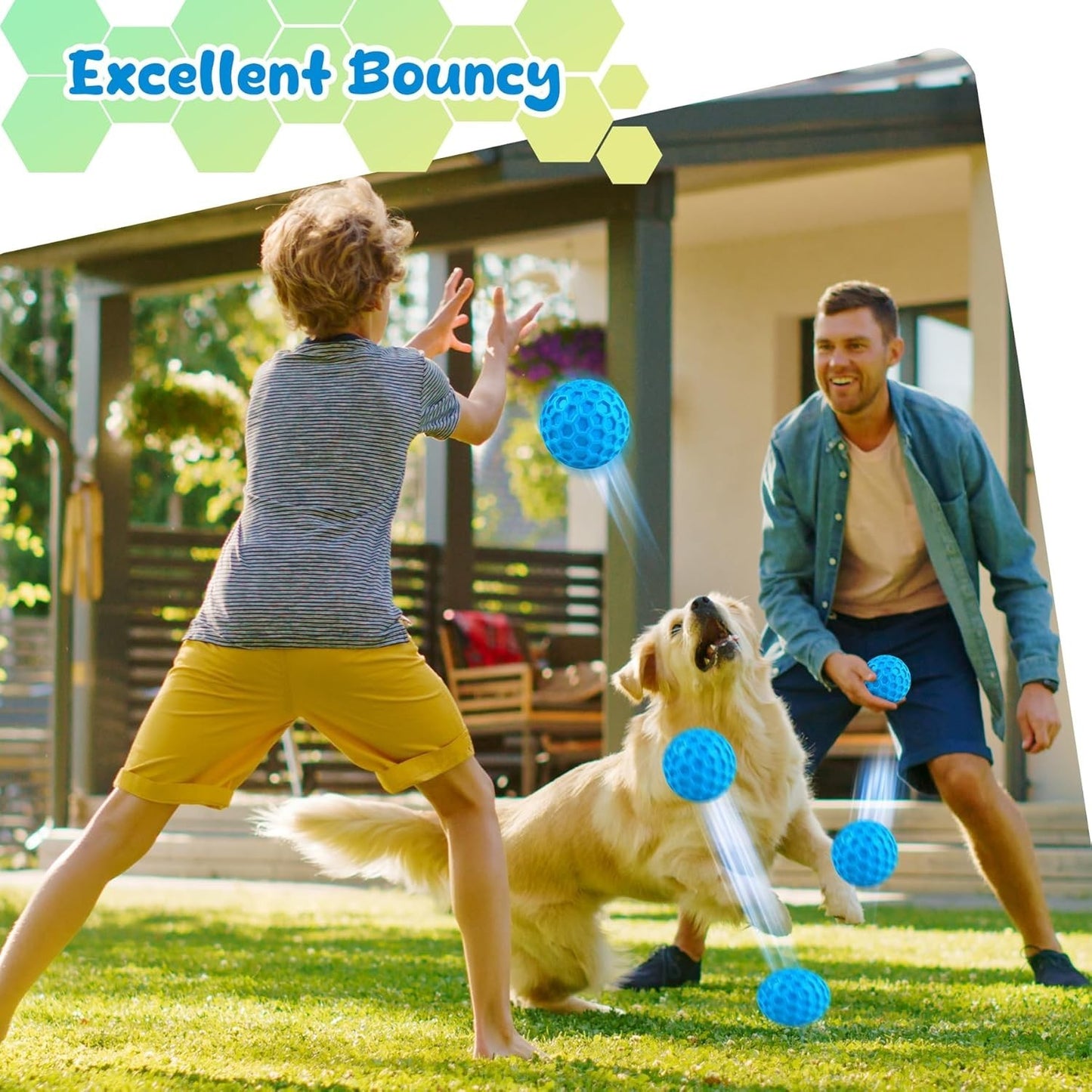 Indestructible Squeaky Dog Balls Dog Toys for Aggressive Chewers Large Medium Br