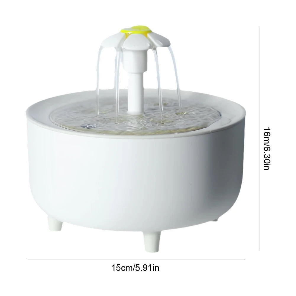 1200Ml Automatic Cat Water Fountain Filter USB Cats Water Filter Cat Water Fountain Electric Mute Recirculate Filtering Drinker
