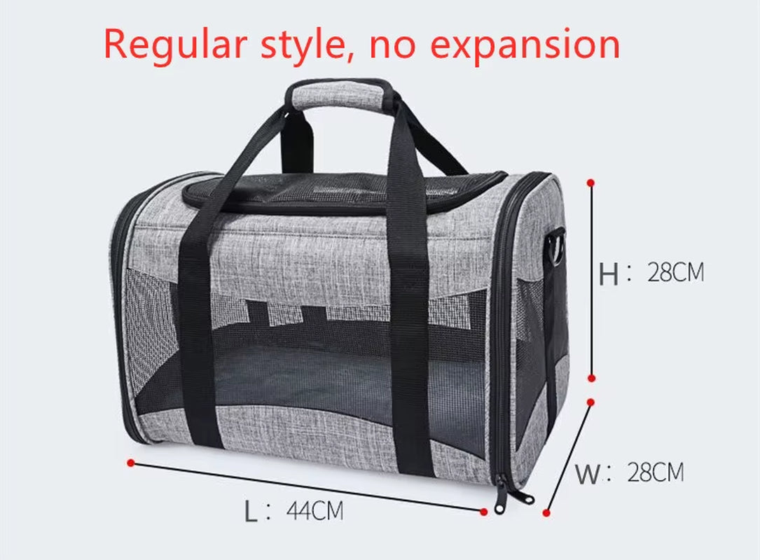 Pet Carriers Four Sides Expanded Dog Carriers Pet Car Travel Bag Expandable Pet Cat Puppy Dog Bag Slings Tote for Small Animals