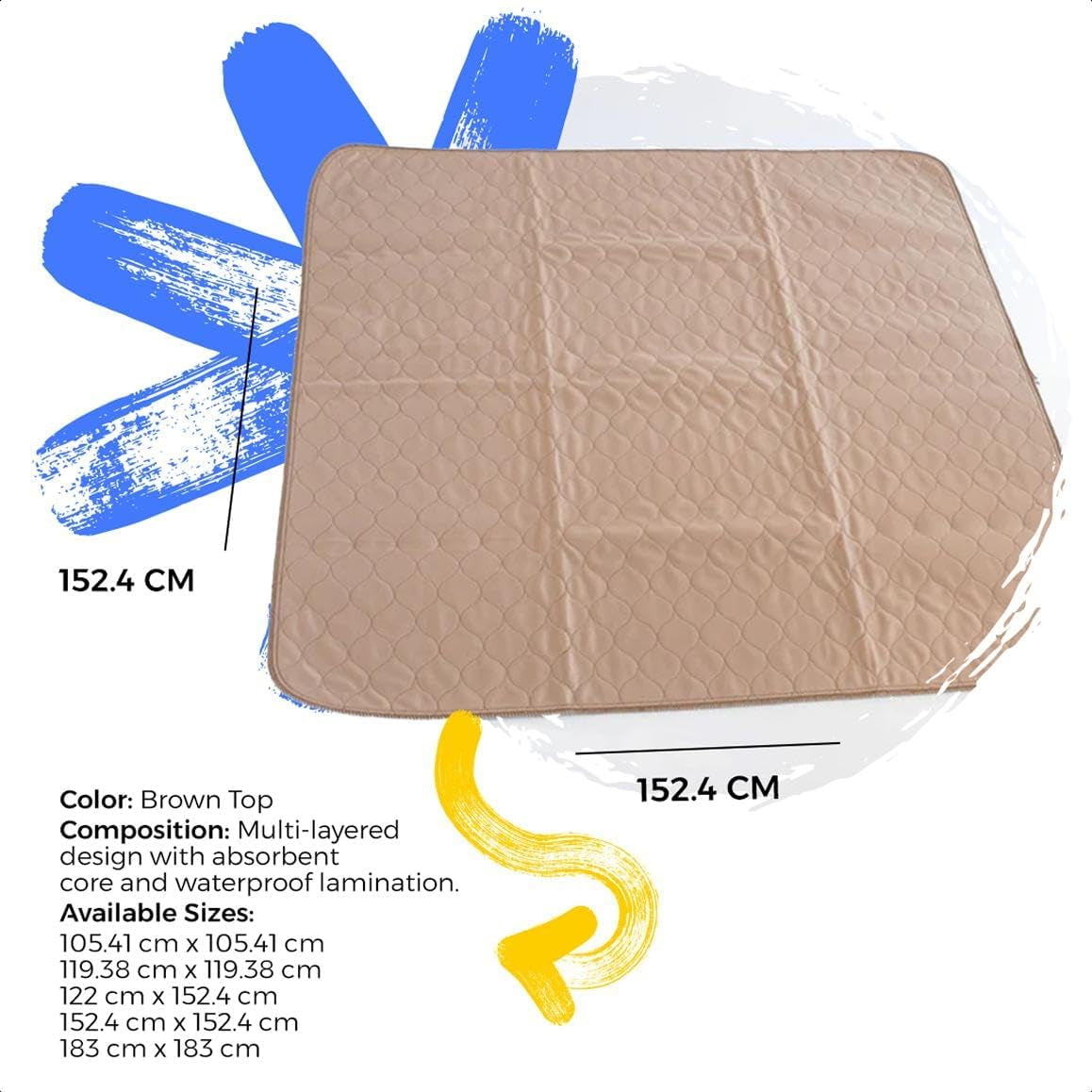 Reusable Dog Pee Pads - Dogs Waterproof Training Pads - Washable & Sanitary - Rounded Corners - Laminated, Lightweight, Durable - Pet Essentials Puppy Training, Whelping - 60" X 60"