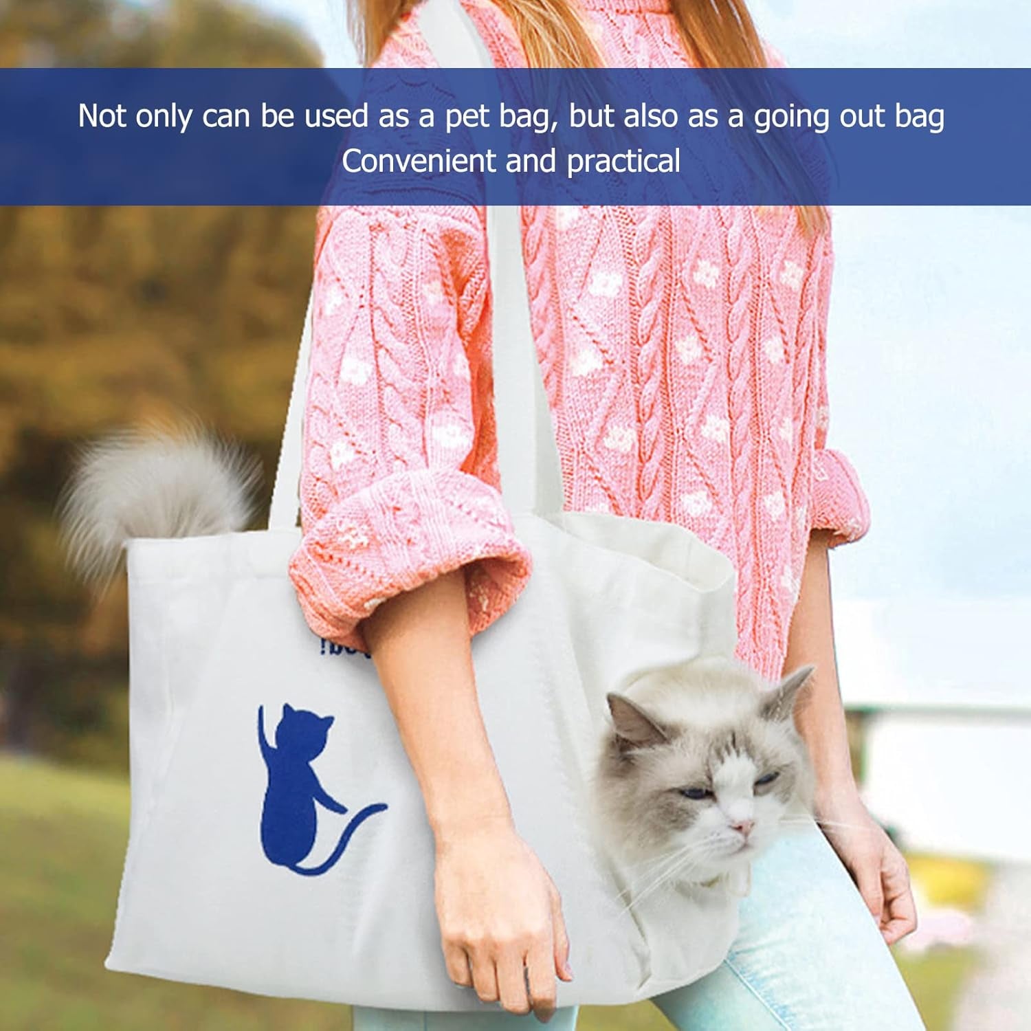 Cat Carrier, Dog Carrier Pet Carrier Foldable Premium Oxford Cloth Dog Purse Portable Bag Carrier for Small to Medium Cat and Small Dog