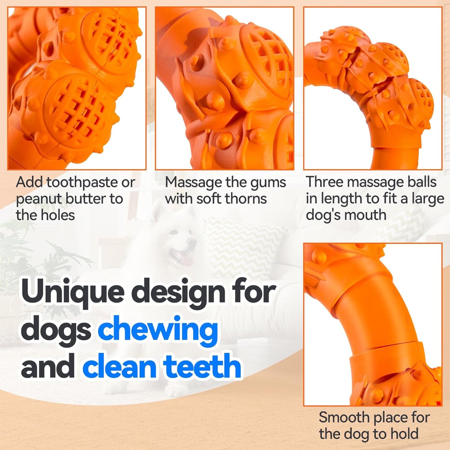 Indestructible Dog Chew Ring Toys for Aggressive Chewers, Super Chewer Dog Toys