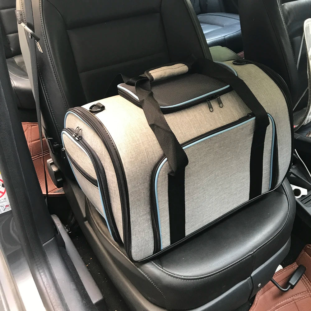 Pet Carriers Four Sides Expanded Dog Carriers Pet Car Travel Bag Expandable Pet Cat Puppy Dog Bag Slings Tote for Small Animals