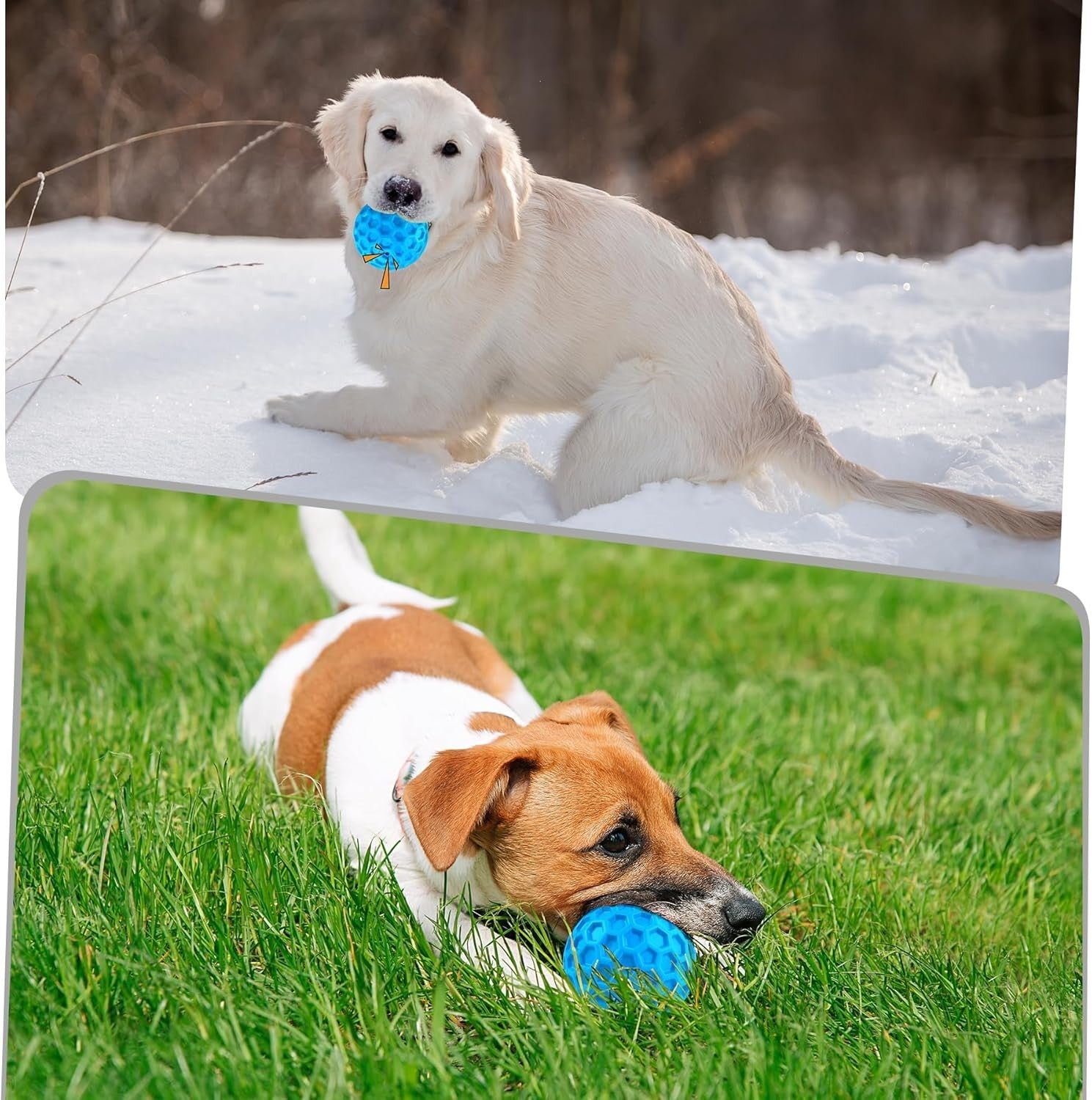 Indestructible Squeaky Dog Balls Dog Toys for Aggressive Chewers Large Medium Br