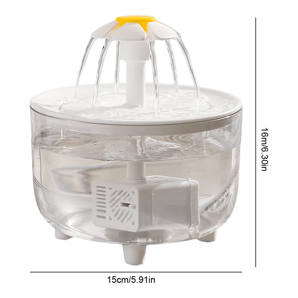 1200Ml Automatic Cat Water Fountain Filter USB Cats Water Filter Cat Water Fountain Electric Mute Recirculate Filtering Drinker