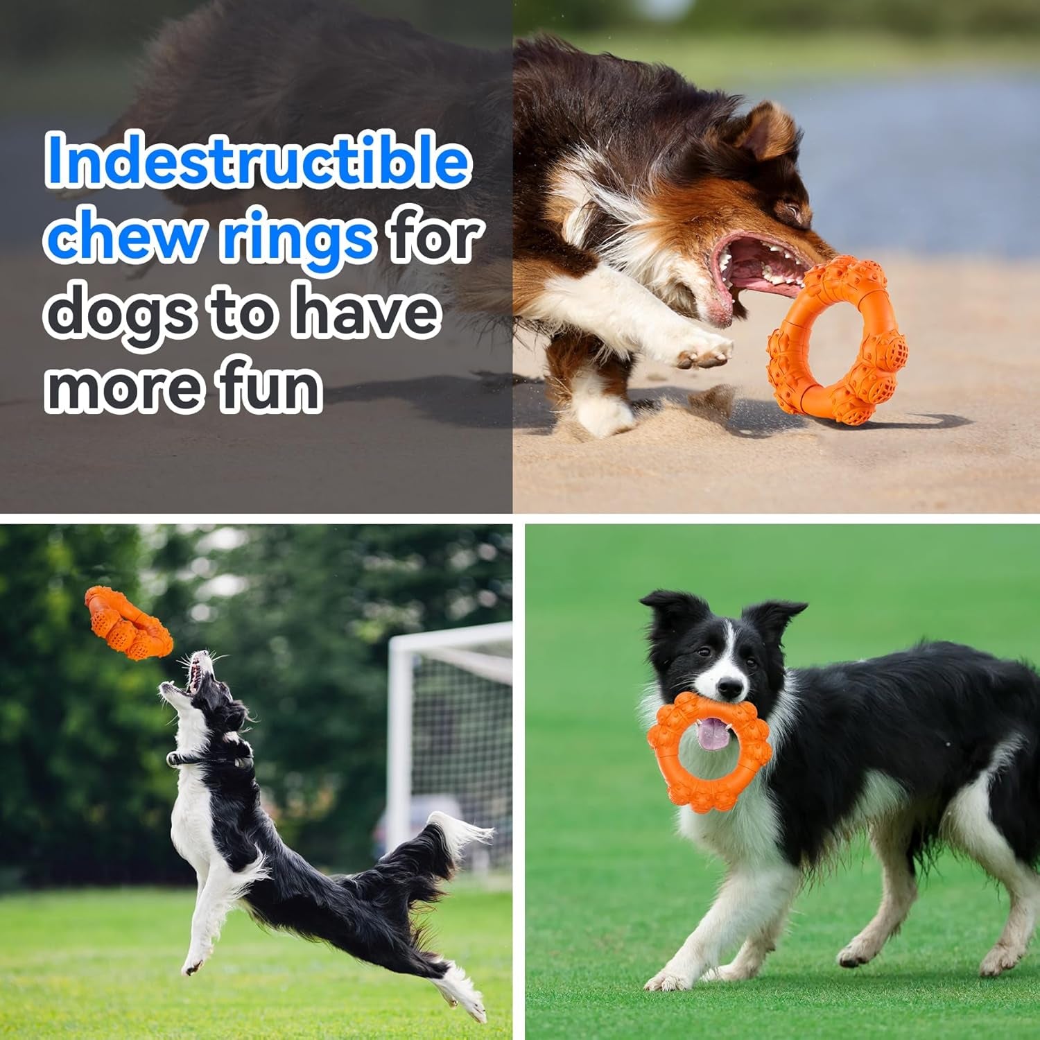 Indestructible Dog Chew Ring Toys for Aggressive Chewers, Super Chewer Dog Toys