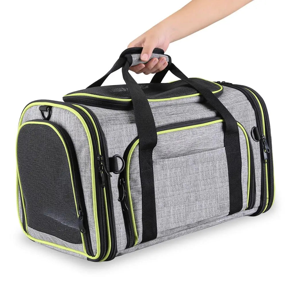 Pet Carriers Four Sides Expanded Dog Carriers Pet Car Travel Bag Expandable Pet Cat Puppy Dog Bag Slings Tote for Small Animals