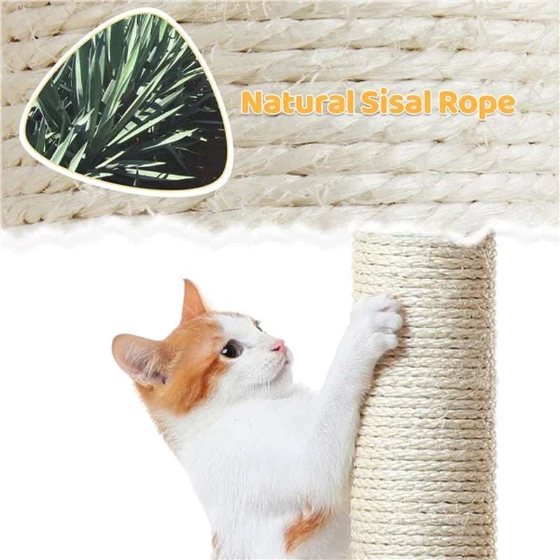 37-Inch Small Cat Tree Tower Kitten Tree for Cats/Kittens, Green/Yellow